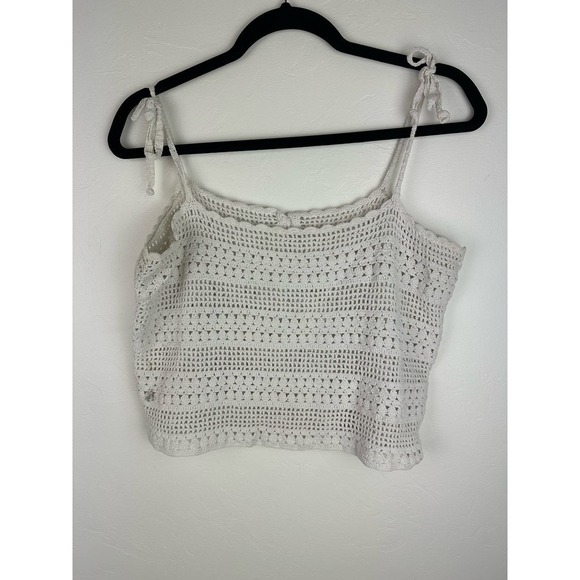 Y2K VIBES! Joie Crochet Cropped Off White Top M (minor flaw) - Picture 5 of 5